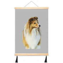 (De Chien De Berger Shetland Sheepdog, Cute Sheltie Dog, Funny Sheltie Owner Lover_7561) Canvas Poster Hanging Kit Frame 16x20 Inch Wall Hanger with Tassels Art Home Decor Funny for Classroom Kids Bedroom Office Christmas Gifts for Teens