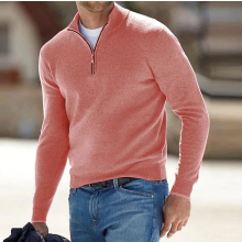 (3XL)Men Sweaters Half Zipper High Quality Knitted Sweaters Winter Hot