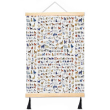 (Every AKC Dog Breed_3273) Canvas Poster Hanging Kit Frame 16x20 Inch Wall Hanger with Tassels Art Home Decor Funny for Classroom Kids Bedroom Office Christmas Gifts for Teens