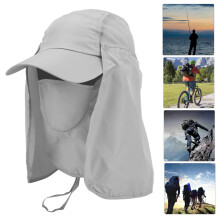 Sonnen- schutz hut winddicht Sand verhindert mit Nackenbedeckung für Outdoor-Angeln Wandern Camping Hellgrau
