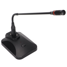Adjustable Black Gooseneck Wired Microphone with XLR to 6.35mm Cable, Model D28