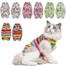 (M, Lychee) Surgery Recovery Suit For Cat, Sterilization Suit Anti-licking Recovery Clothing After Surgery,substitute E-collar & Cone Tw