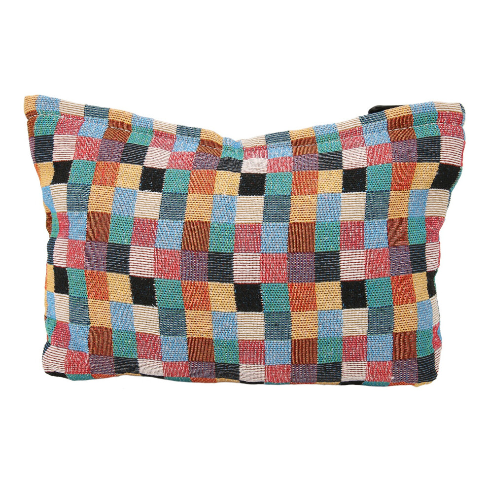 Cosmetic Bag Canvas Plaid Pattern Large Capacity