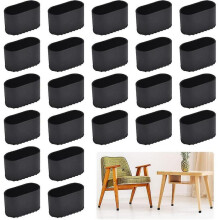24pcs Oval Chair Leg Caps 40mm*20mm  Protectors for Furniture Chair Leg Protectors To Prevent Scratches And Noise for Furniture Feet (black) Tw