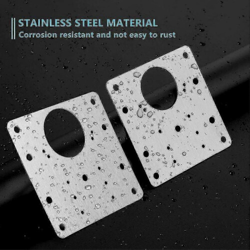 10pcs Cabinet Hinge Repair Plate Kit with Holes Flat Fixing Brackets Tw 1