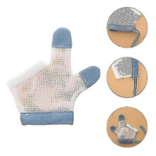 (L, blue-2) 2pairs Stop Thumb Sucking Finger Guard Pink Breathable Baby Finger Sucking Stop For Baby Tw