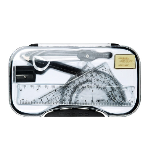 Compass for Geometry Math Kit - Metal Drawing Tools Set with Storage Box for Students - Precision Geometry Tools