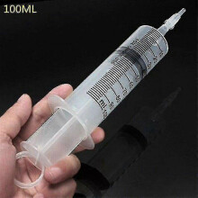 (100ml) 100-200ml Reusable Big Large Plastic Hydroponics Nutrient Measuring Syringe Tw