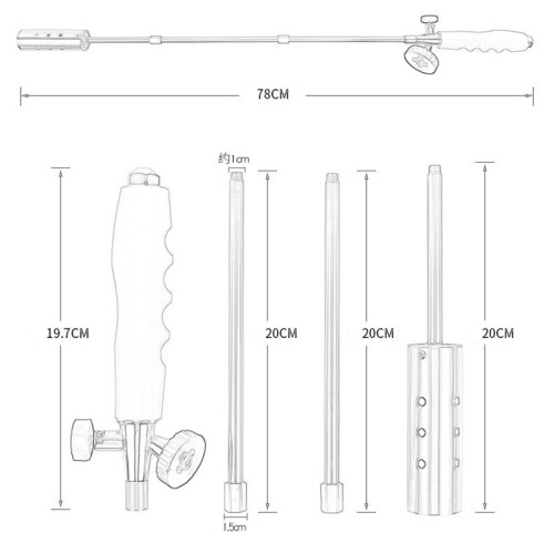 Lanciafiamme pieghevole per erba 78 cm