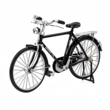 Mini Bike Model Vintage Metal Bicycle Ornament DIY Assembly Kit for Children Gifts - Black Alloy Toy Model