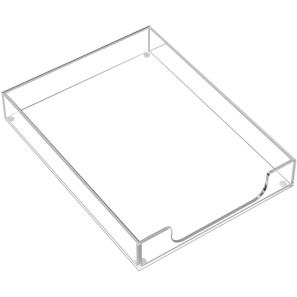 Acrylic Letter Tray - Clear Multi-Function Desk Organizer for Papers, Documents, Magazines, and Stationery - Office and Home Use-image-OPC-PJQFRWX-NEW