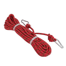 Corde d'escalade de 10 mm, longueur 15 m, rouge, capacité 3 kN.