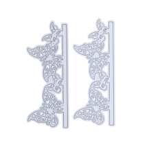 2 pièces, matrice de découpe de bordure papillon, acier au carbone
