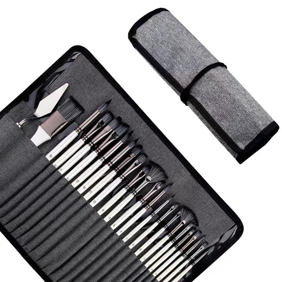 Professional Brush Set for Makeup Artists - 15-Piece Synthetic Bristle Brushes with Travel Case and Ergonomic Handles