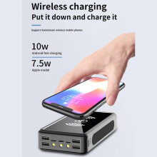 100000mAh Powerbank Tragbare Solar Wireless Ladestation Externe Batterie mit LED-Licht Wasserdicht Hochkapazität Outdoor Powerbank