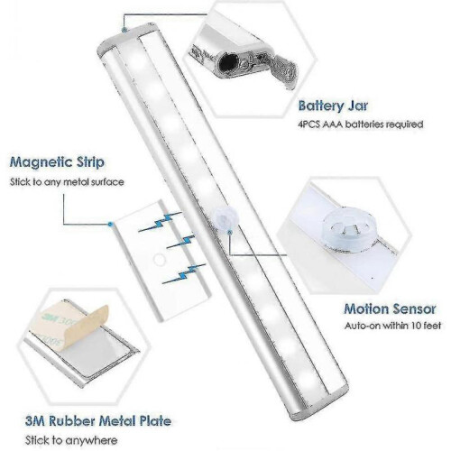 3 Pack Upgraded Usb Rechargeable 10 Led Magnetic Motion Sensor Light Tw 2
