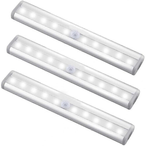 3 Pack Upgraded Usb Rechargeable 10 Led Magnetic Motion Sensor Light Tw