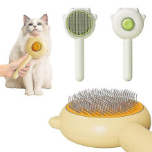 (White) Magic Pet Comb, 2023 New Pet Hair Cleaner Brush, Cat Grooming Brush Self Cleaning Slicker Comb Long Short Pet Massage Brushes Tw