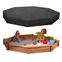 Octagon Sandbox Cover 84" X 78" X 9" Waterproof 420D Oxford Cloth Dustproof Windproof for Children's Outdoor Sandbox Protection Black