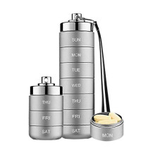 Metal Weekly,stackable Waterproof Travel Pill Box,pill Case Container,7 Day Daily Medicine Organize -cdsx Tw