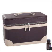 (brown) Essential Oil Storage Case Traveling Carrying Oil Holder TW