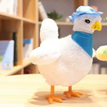 (White) A Hen Funny Chicken Toy Laying Eggs Plush Electric Music Dancing Kids Gift  TA Tw