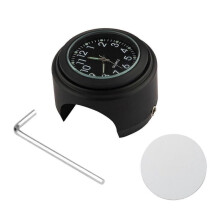 (black dial clock, Black) Universal Motorcycle Handlebar Clock Bicycle Thermometer Waterproof Replacement for Motorcycles Bicy Tw