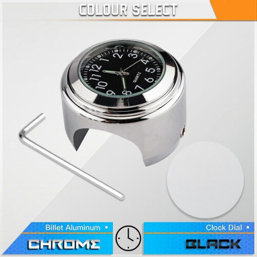 (white dial clock, Silver) Universal Motorcycle Handlebar Clock Bicycle Thermometer Waterproof Replacement for Motorcycles Bicy Tw 2
