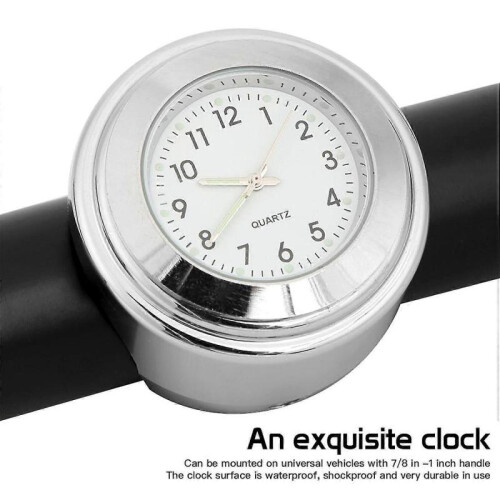 (black dial clock, Black) Universal Motorcycle Handlebar Clock Bicycle Thermometer Waterproof Replacement for Motorcycles Bicy Tw 2