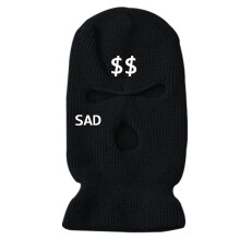 Balaclava a tre fori lavorata a maglia 19x38 cm, acrilico