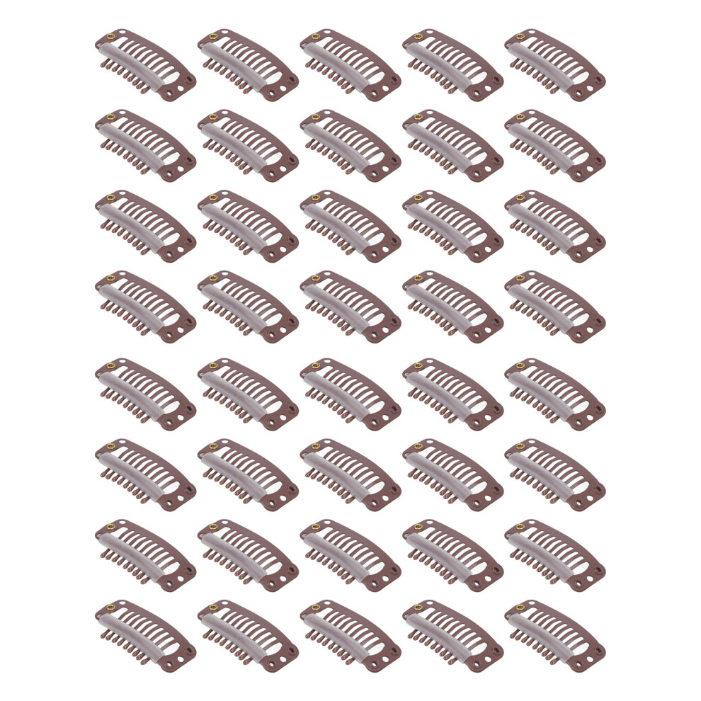 40pcs Hair Wig Clips Stainless Steel 9 Teeth