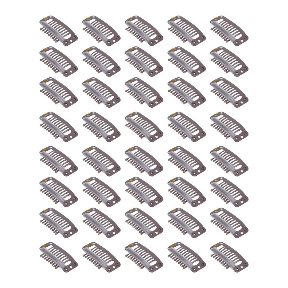 40pcs Hair Wig Clips Stainless Steel 9 Teeth