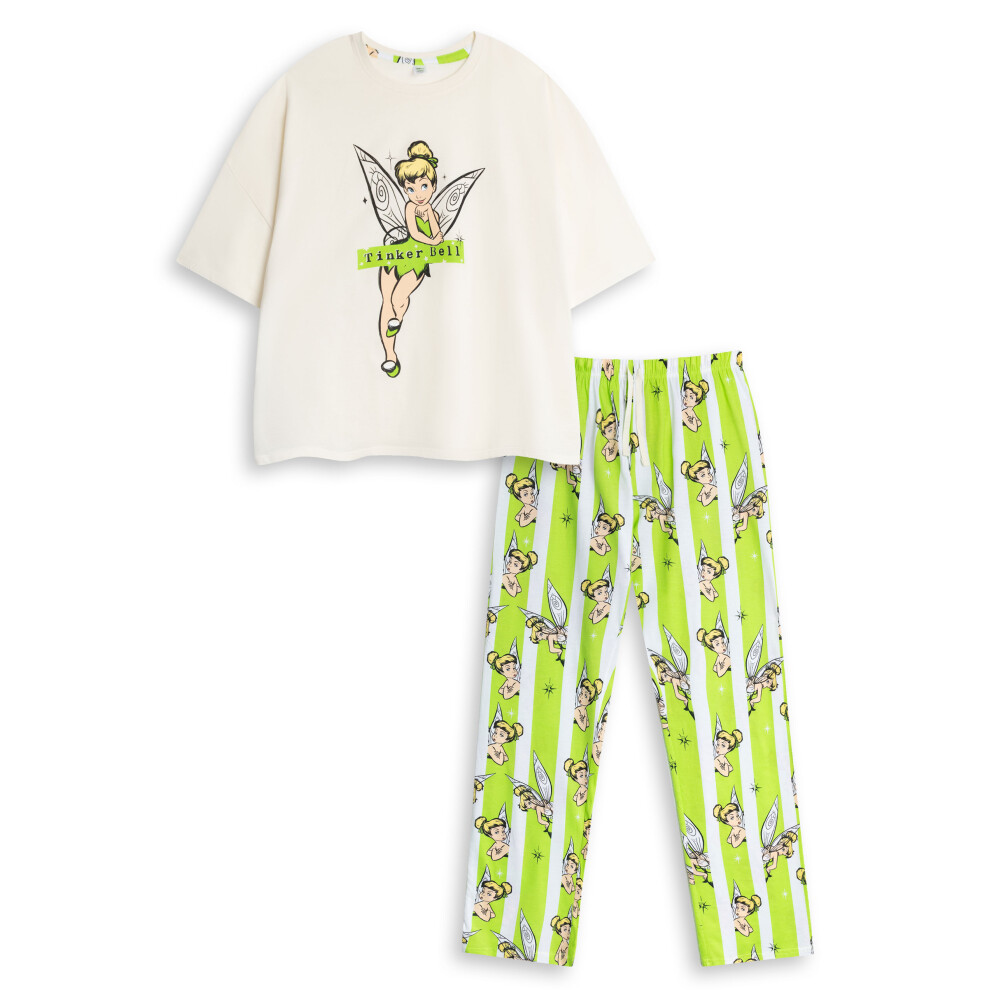 Disney ) Short Sleeve Long Leg Pyjama Set ( ) Women's White Medium
