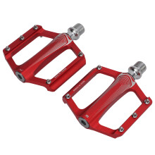 Enlee Fahrradpedale Aluminiumlegierung DU Lager Fahrrad Flachpedal für Rennrad Mountainbike Rot