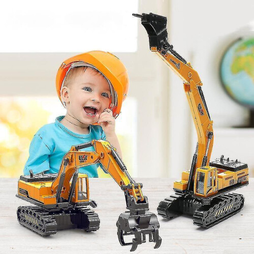 (excavator) Engineering Excavator Children's Toy Trolley Grab Tw 2