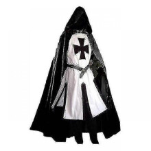 (XL, White) Mens Medieval Crusader Knights Templar Costume Tw