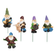 Ensemble de 5 statues de gnomes de jardin, colorées, décorations cadeau