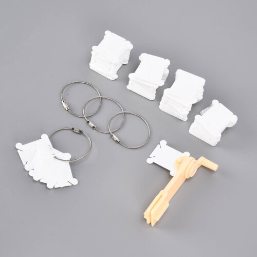 120pcs Plastic Floss Bobbins White for Thread Storage with Manual Winding Rings 2
