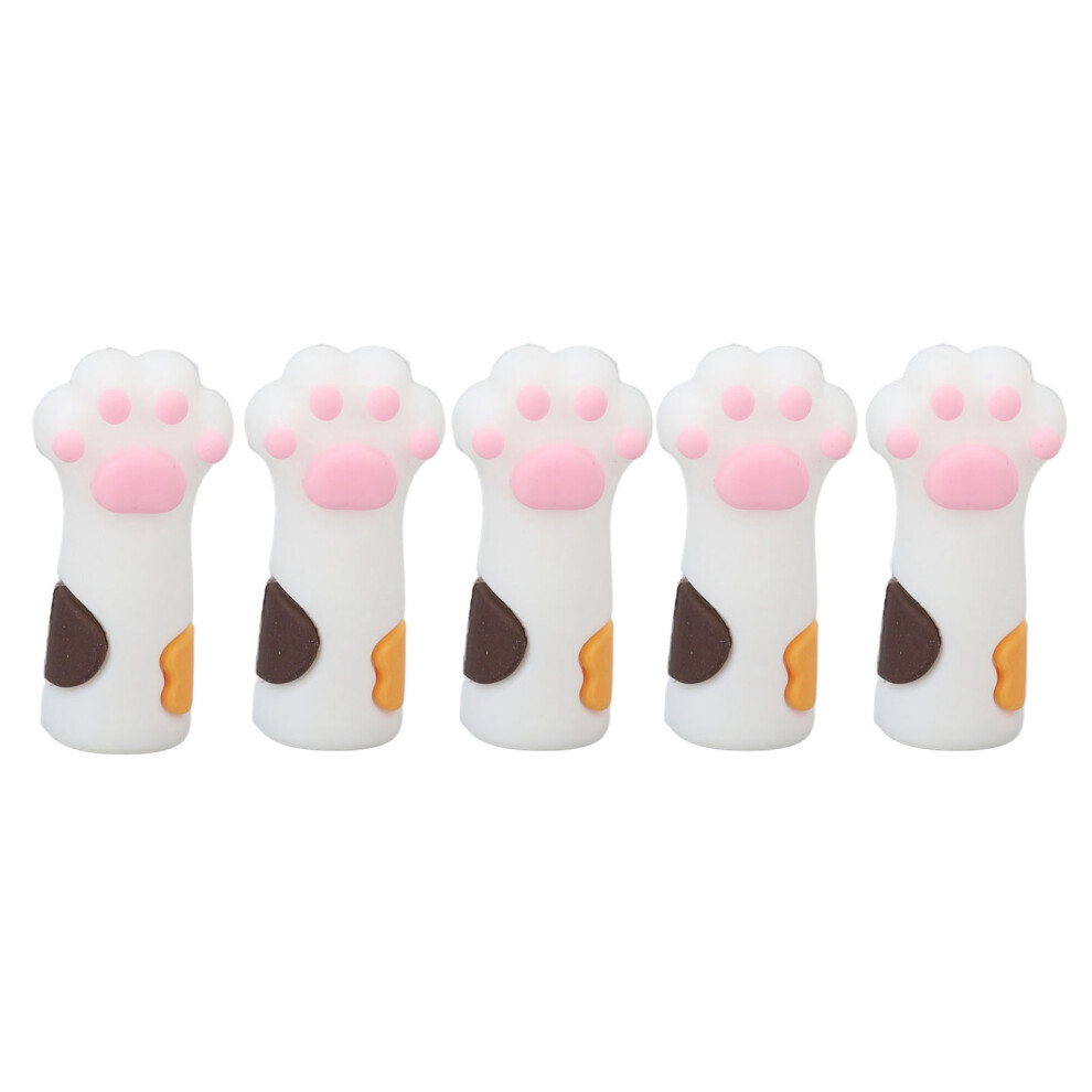 White 5Pcs Cuticle Scissors Cover Protector Cat Paw