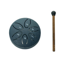 Rain Drum For Outside, 3 Inch Steel Tongue Drum 6 Notes Chakra Tank Drum with Padded Mallets in Blue Color