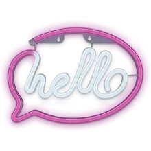 Panel luminoso LED - FOREVER - Luz de noche Hello - Rosa - USB y pilas - Decoración de pared