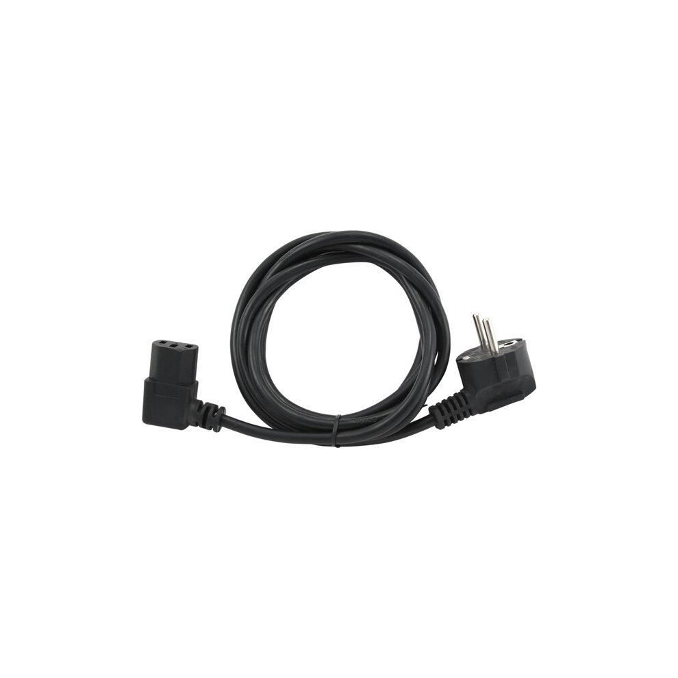 2 Pin Euro Schuko To Right Angle Iec C13 Kettle Lead Power Cable 1.8M 8716309047005
