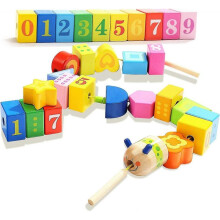 Toddler Threading Toys for 2 Year Olds Girls Boys Gifts, Wooden Lacing Beads Educational Toy