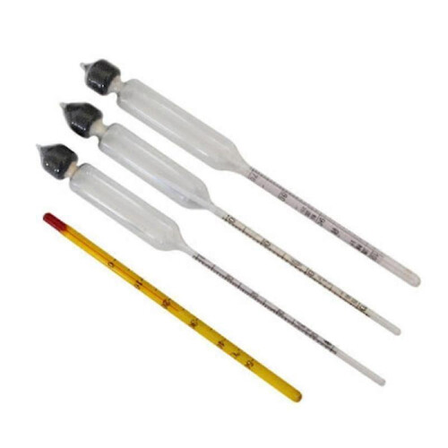 3 Pack 0-100% Hydrometer Alcohol Meter Tester Set Alcohol Concentration Meter + Thermometer kk Tw 1