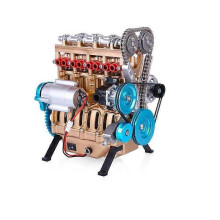Vehicle Engine Ornament Assemble All-metal Car Mini Assembly Inline Four-cylinder Engine Model Kit Adult Toy Best Gift