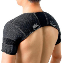 (XXL) Black Double Shoulder Wrap Brace Rotator Cuff Arm Pain Relief Hot Therapy For Man And Women Flexible Xl Tw