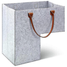 Household Stair Organizer Bag Stair Basket with Handles for 16 Inch Carpeted Stairs Basket Gray