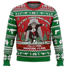 (XS) Hans Gruber Fall Nakatomi Plaza Die Hard Ugly Christmas Sweater Gift Santa Claus Pullover Men 3d Swe Tw