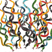 24pcs Snake toys Colorful Fake Snake Toys Halloween Party Decorations Prank Toys
