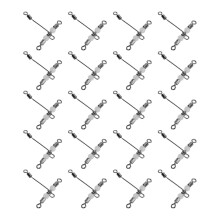 20 pezzi Snodi a forma T per pesca luminosi, connettori incrociati a 3 vie, perline 8x10 mm
